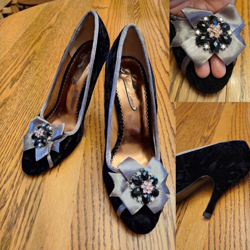 Poetic License Black Velvet Heels – Size 8M – Barely Worn